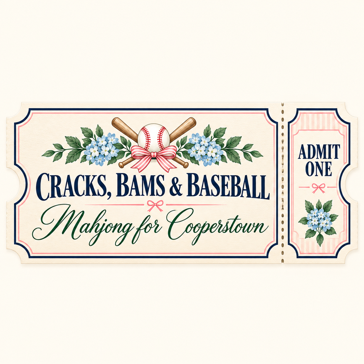 Cracks, Bams & Baseball — Mahjong Fundraiser Ticket